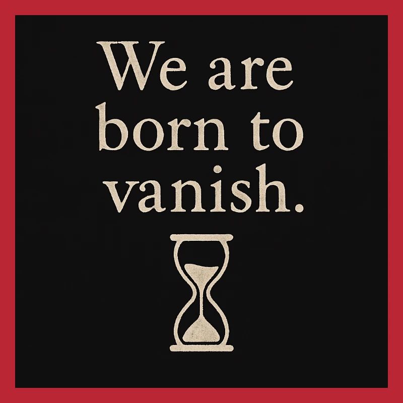 Vergänglichkeit Spruch mit Sanduhrdesign