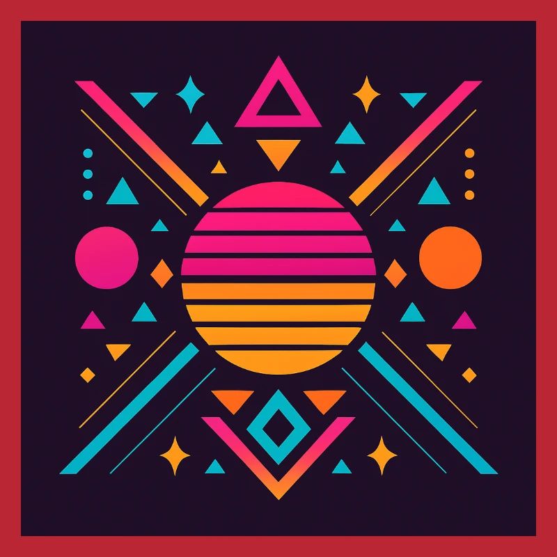 Synthwave geometric pattern