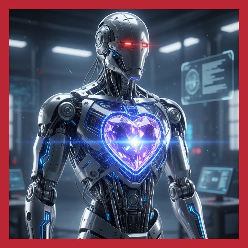 Futuristic robot with light effect