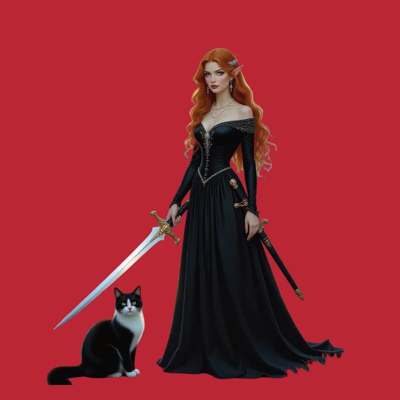Belle fée princesse et chat