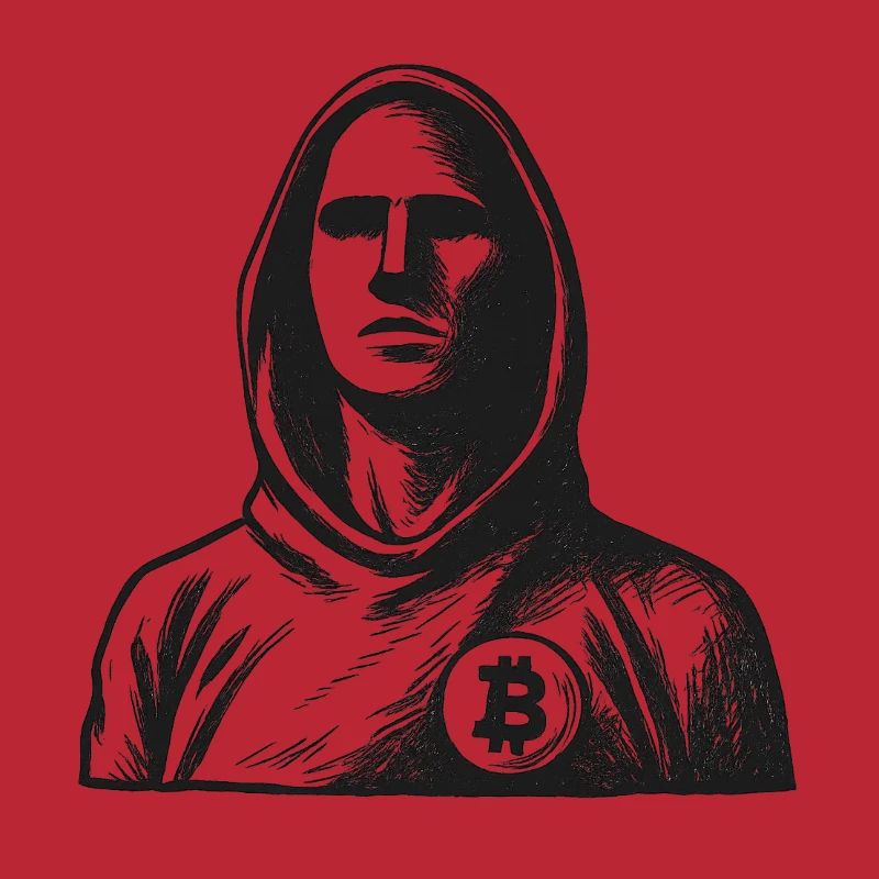 Anonymous hacker with Bitcoin logo