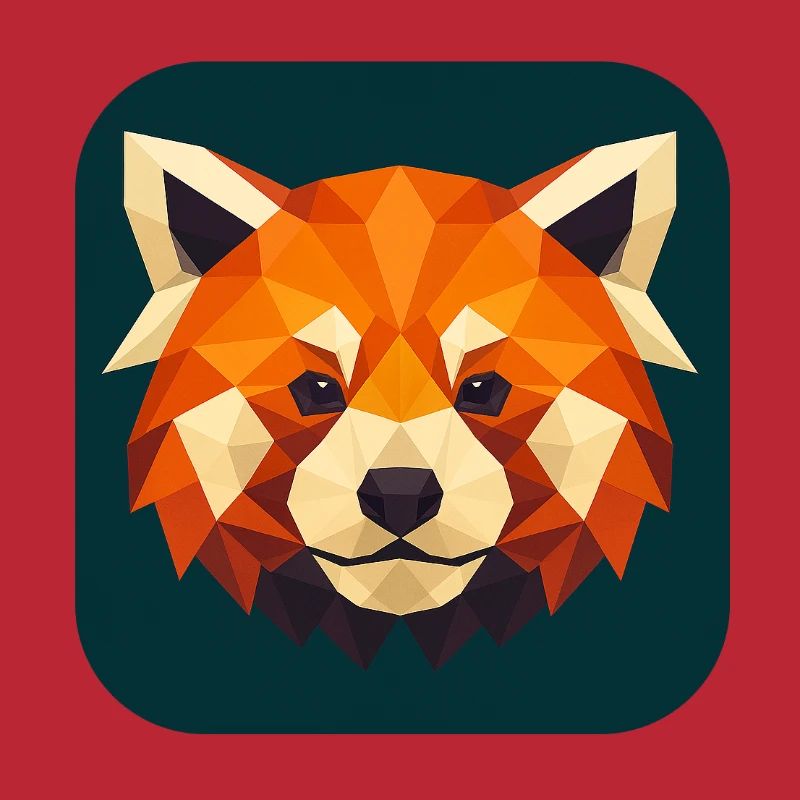 Red Panda Head Low Poly