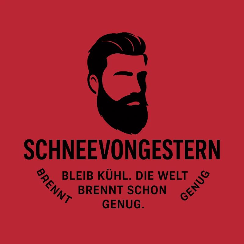 Bartkopf Portrait mit Textgrafik(SchneeVonGestern)