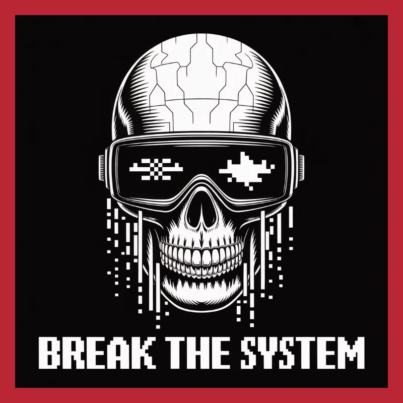 Cyberpunk Schädel zerstört das System