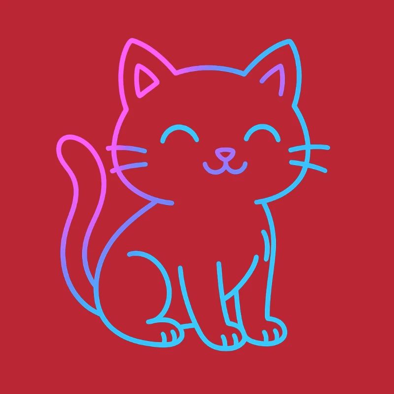 Neon-Gradient-Katzenfreund