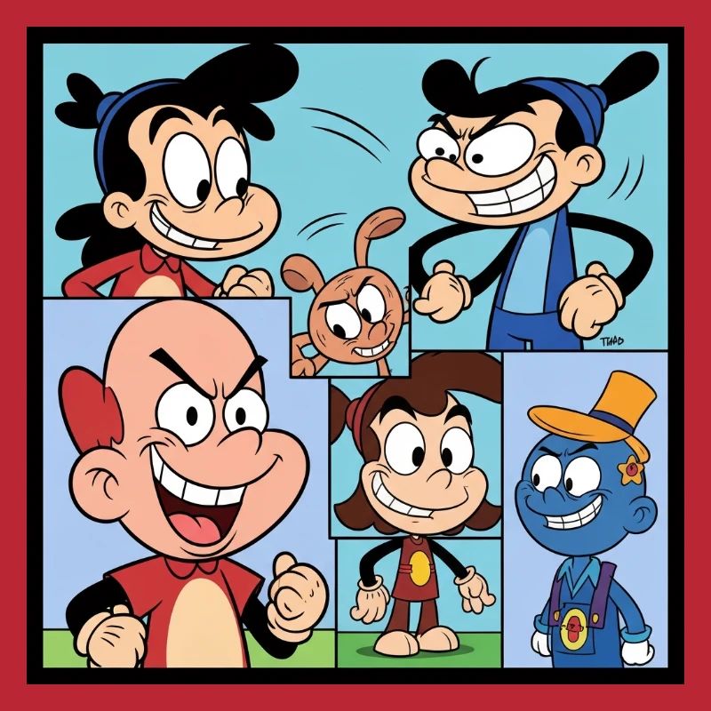 Retro Multicolor Comics Collage