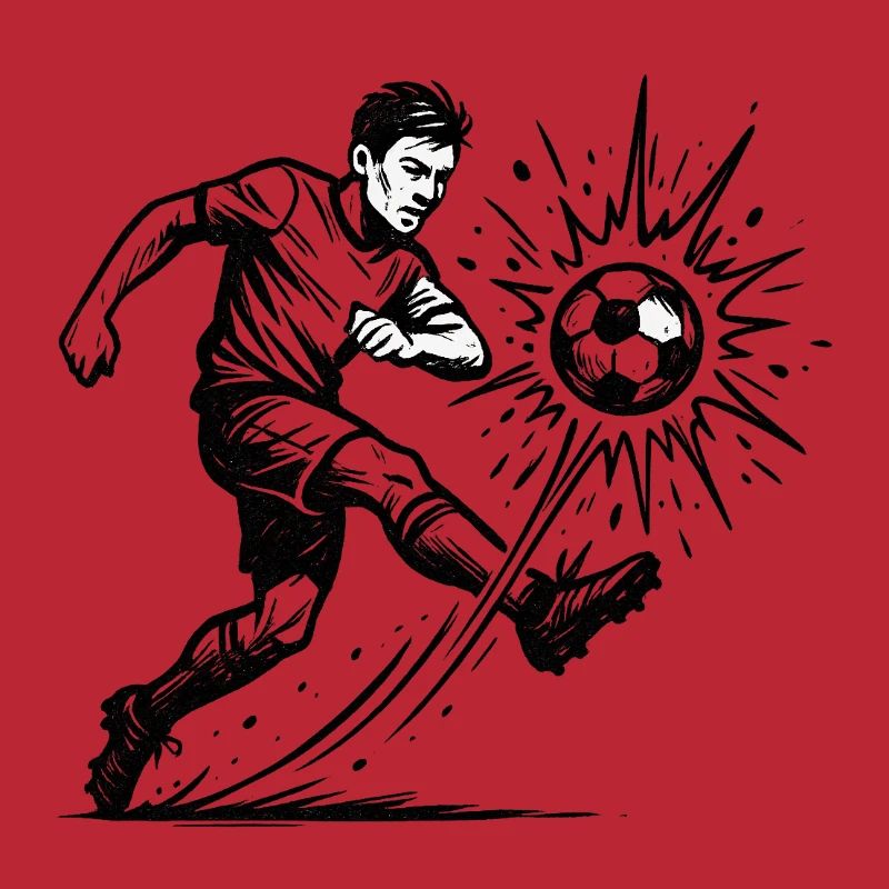 Exploding Soccer Shot Illustration