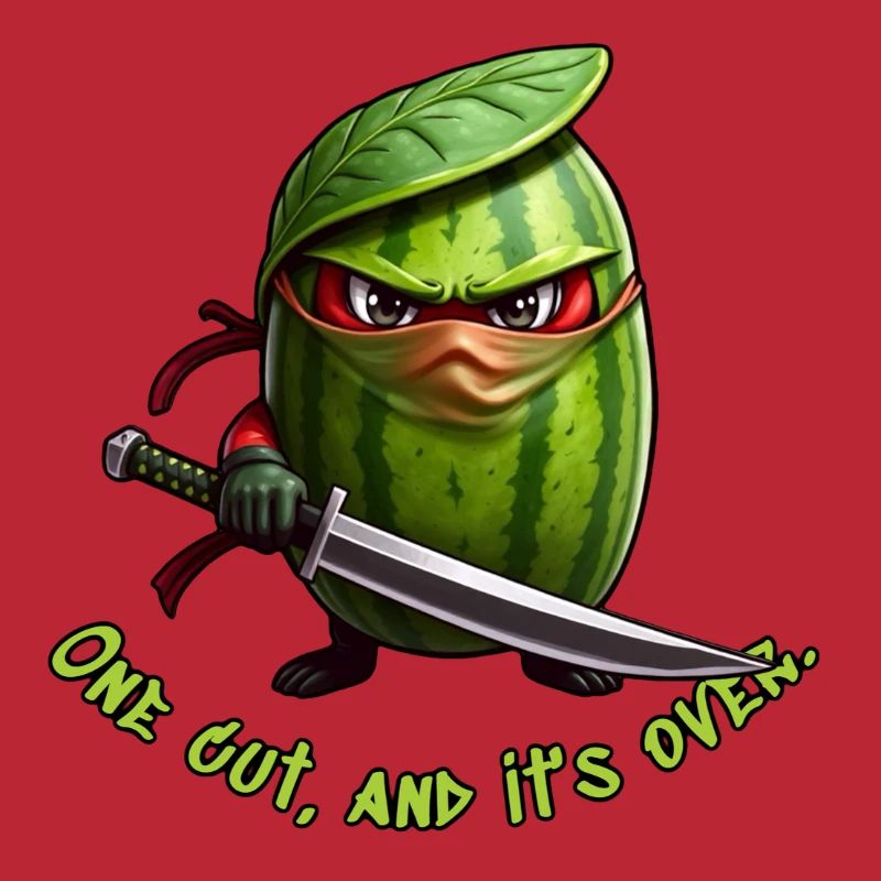 Wassermelone Ninja mit Schwert