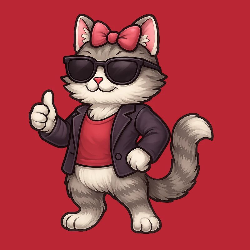 Cooler Katze mit Lederjacke 
