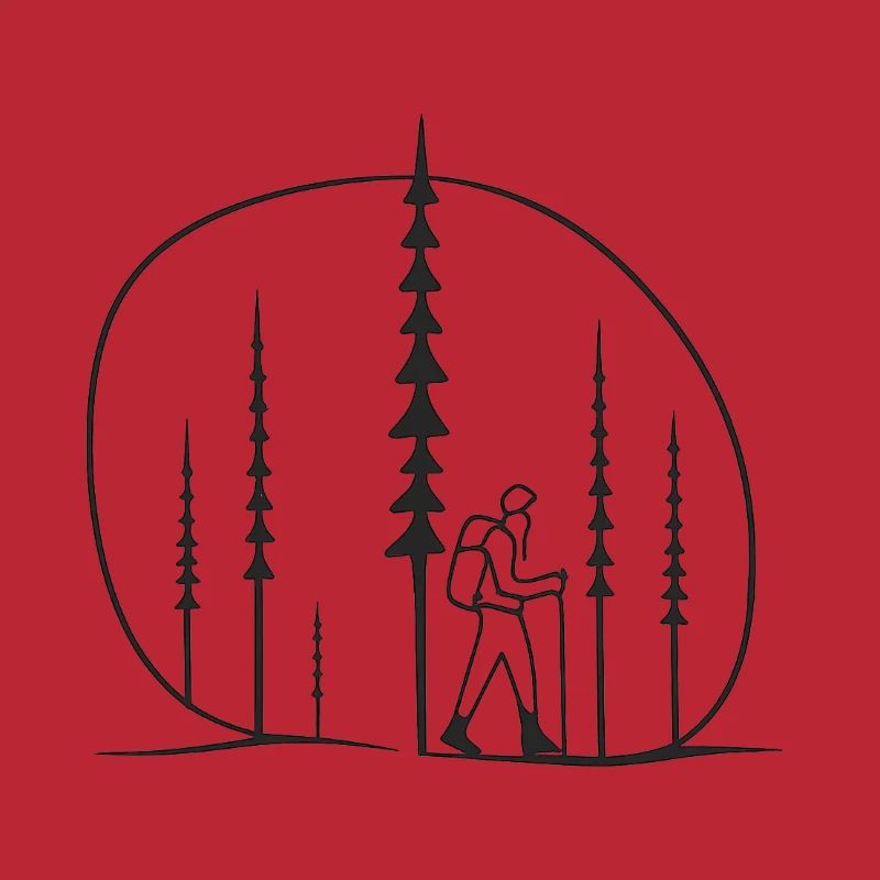 Waldwanderer Silhouette geschenkidee freunde 
