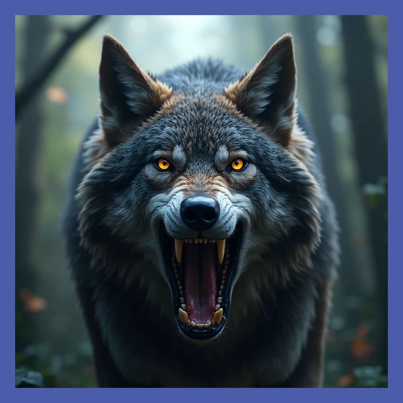 Aggressiver Wolf