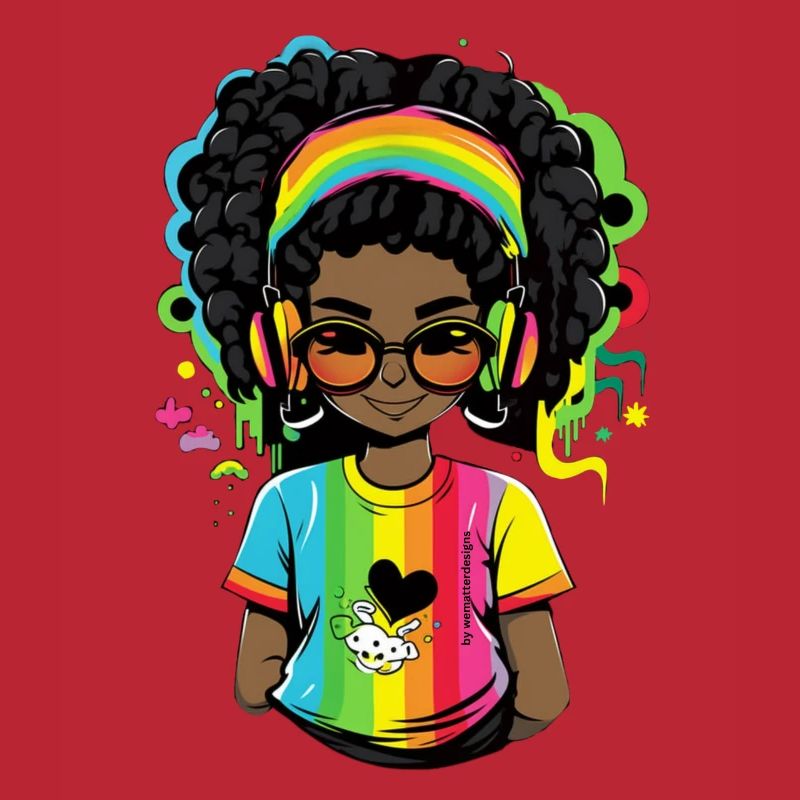 Leuchtender Reggae-Pullover mit Rainbow-Design