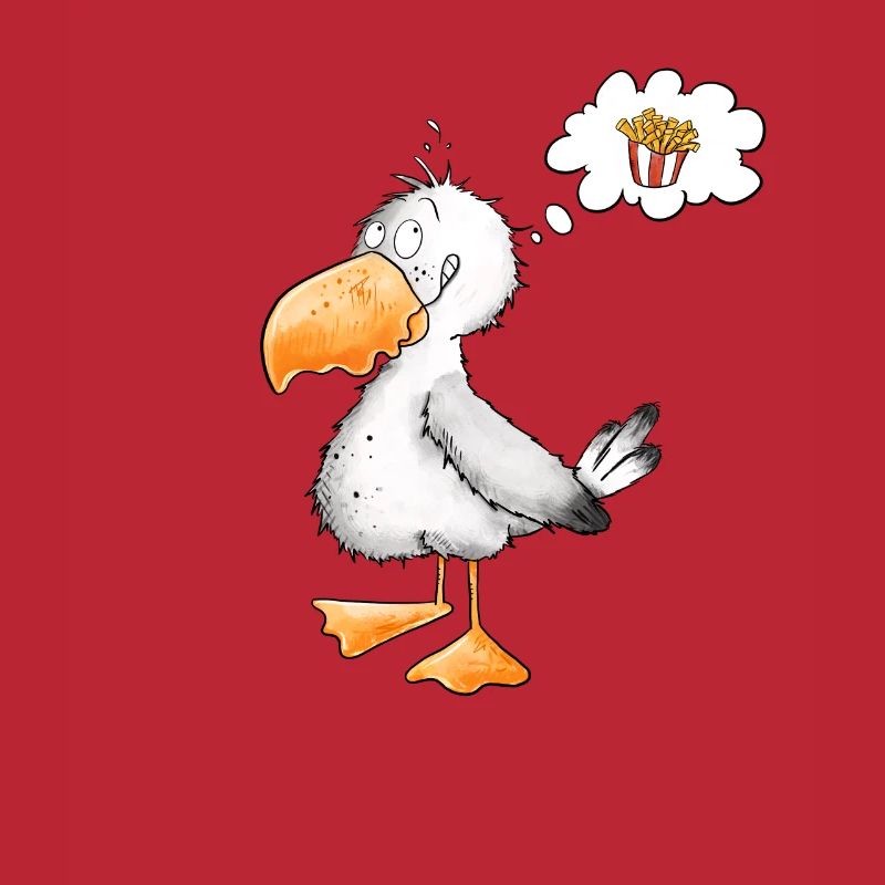 Möwe Will Meer Pommes