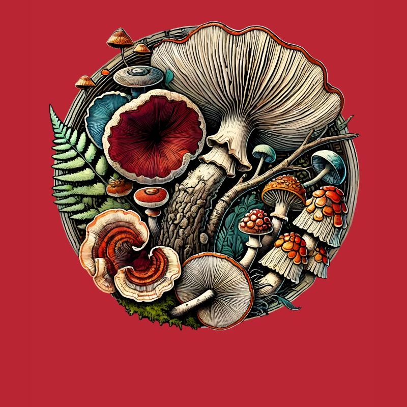 Conception complexe de champignons et d’éléments forestiers