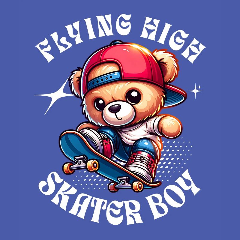 Skater teddy bear on skateboard