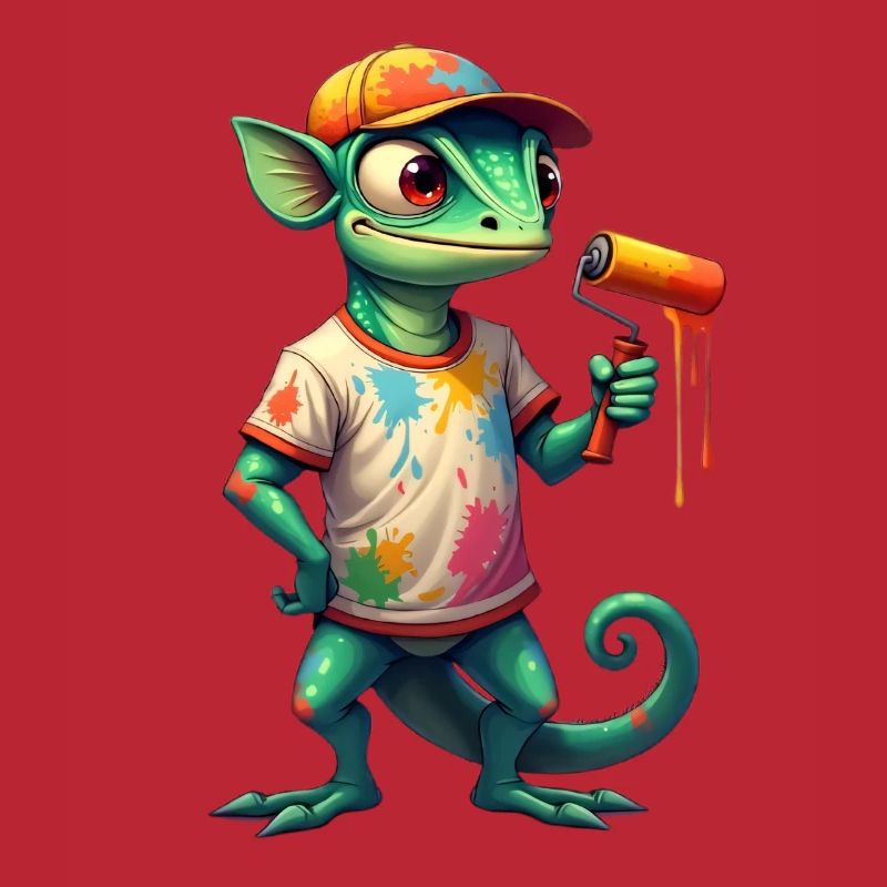 Chameleon as a painter