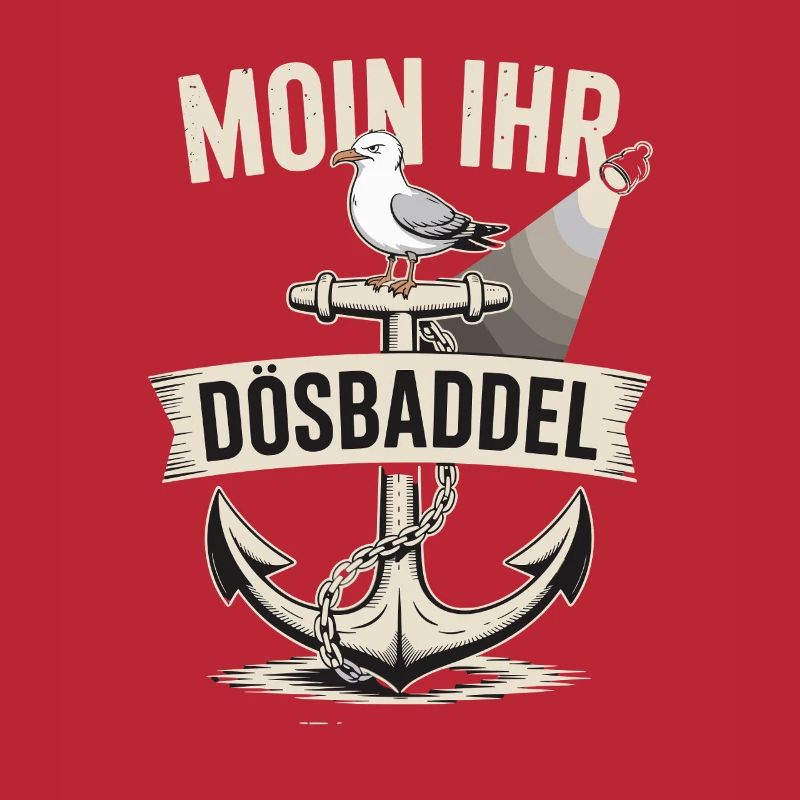  Moin Ihr Dösbaddel Maritimer Spruch Möwe Anker