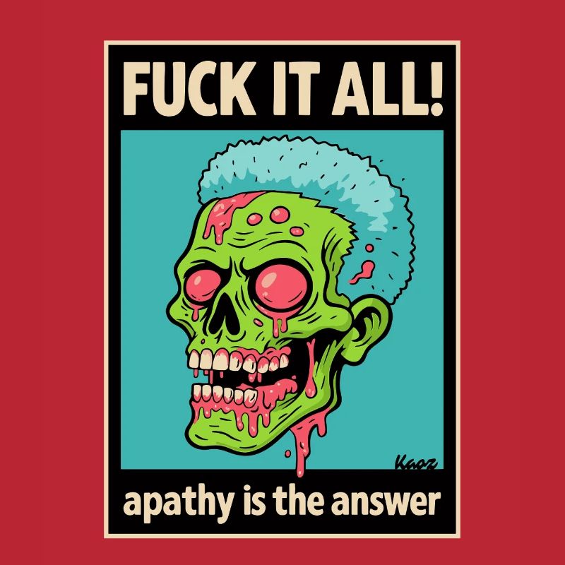 Zombie Skull with Bold Statement