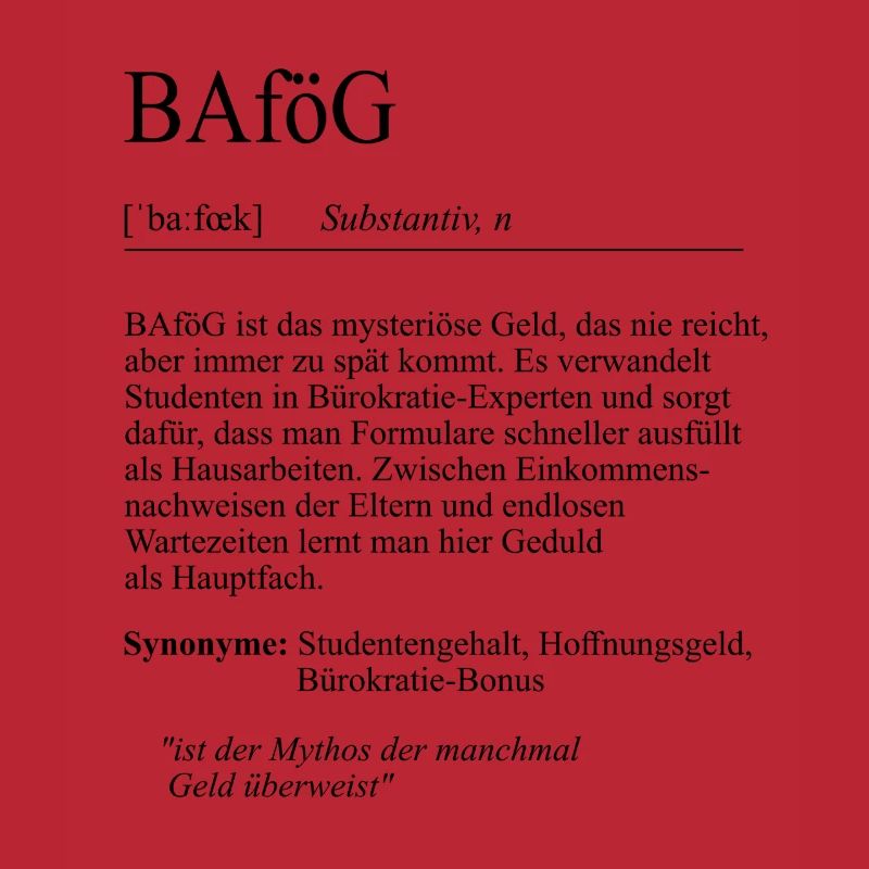 Unispruch "BAföG" Student Geschenk, Studenten