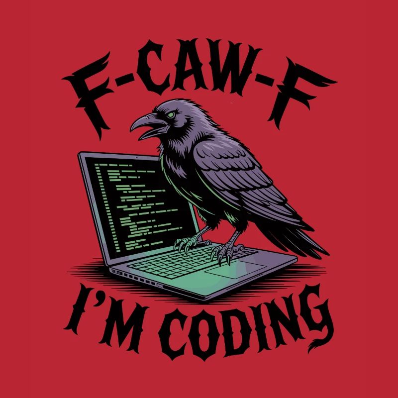 RabenCoder: Code Raven am Laptop