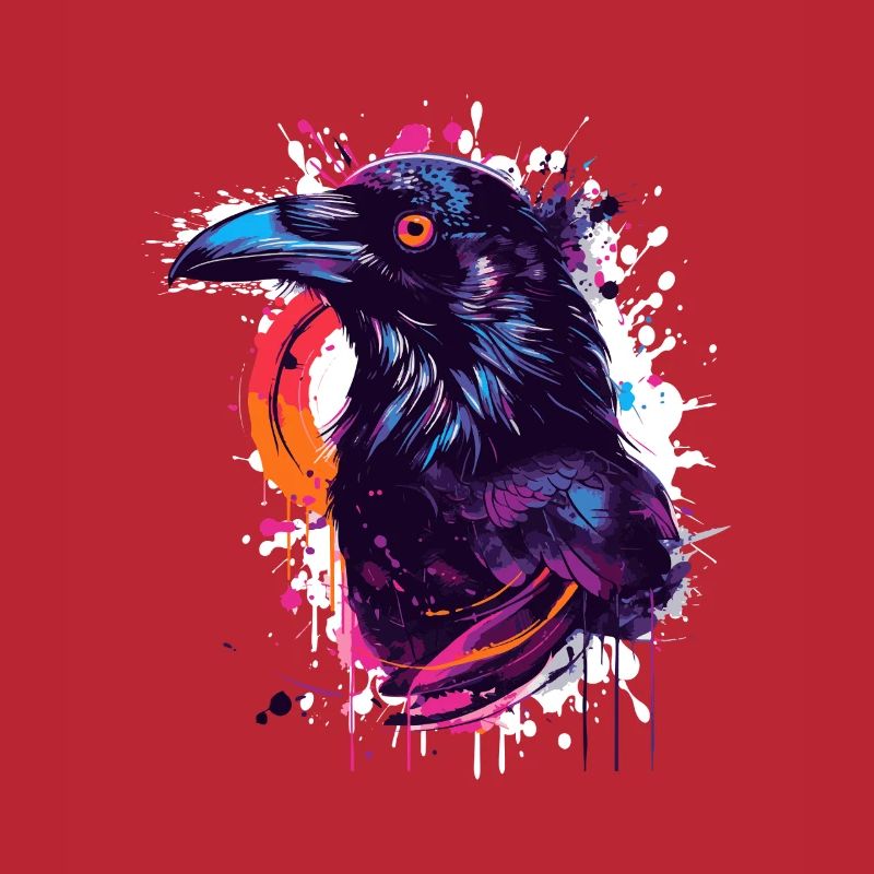Explosion de couleur Corbeau Éclaboussure de néon