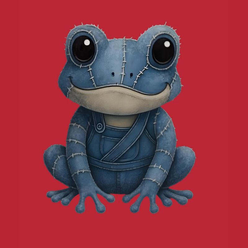 Denim Patchwork Frog