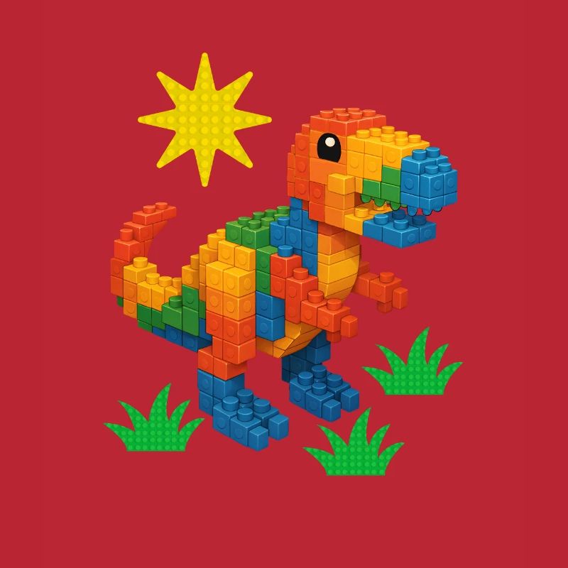 Dinosaur Made Of Bricks Creative Block Builder