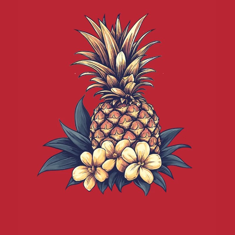 Tropical Pineapple Blossom Pattern