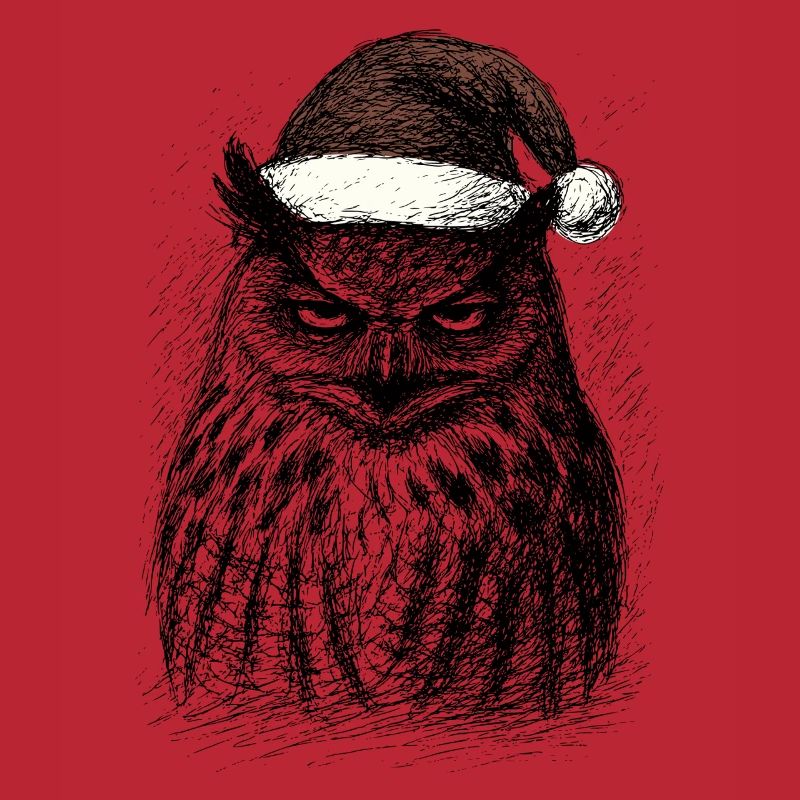 Müde Weihnachts- Eule