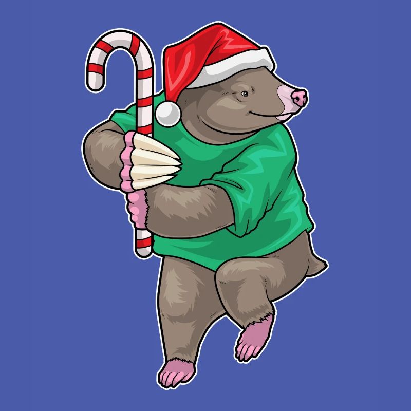 Mole Christmas candy cane