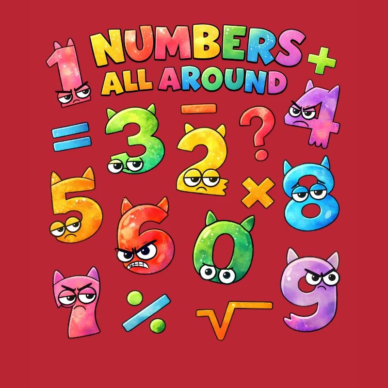 Rainbow Math Faces & Numbers