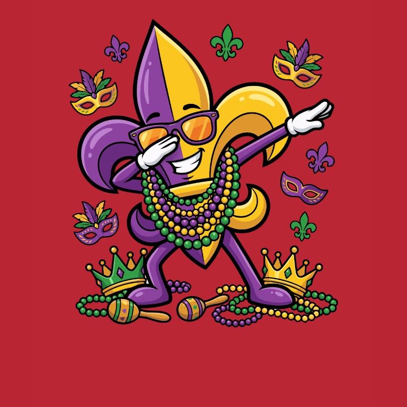 Taponnage de fleur de lys Mardi Gras dab fleur de lys