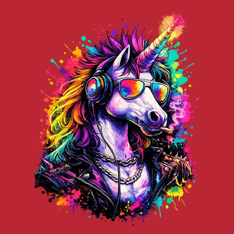 Cooles Einhorn DJ mit Kopfhörern