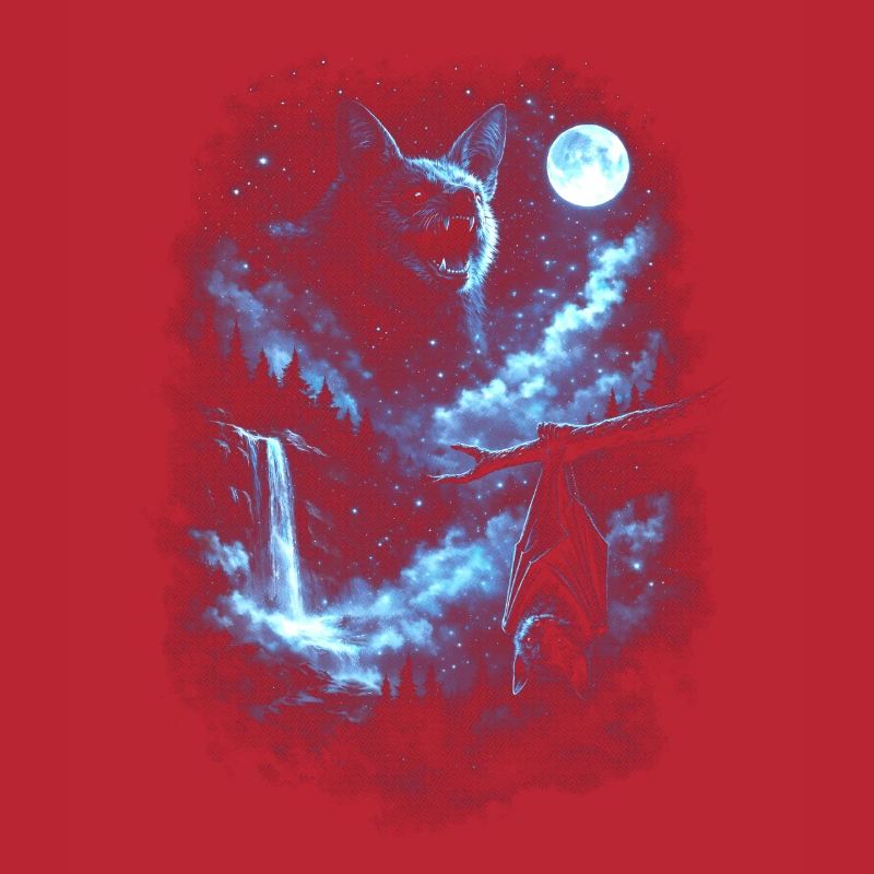 Blue Night Wolf Moonlight