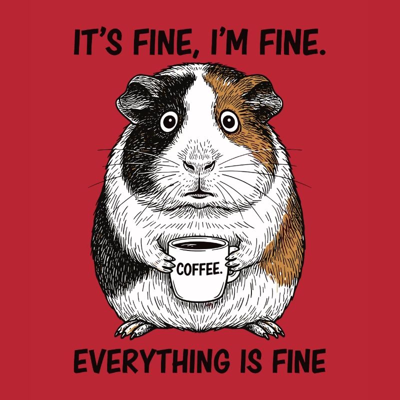 C’est bon, je vais bien café, cochon d’Inde.