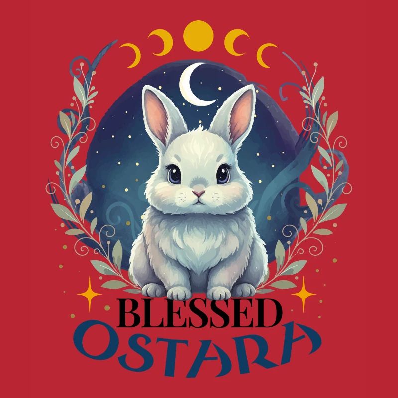 Happy Easter Ostara Rabbit Pagan