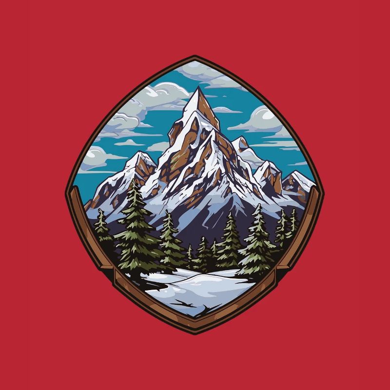 Mountain Summit Shield Emblem Mountains