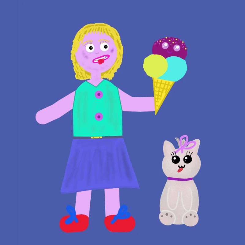 Eiscreme-Mädchen Eiscreme Eiswaffel Eis