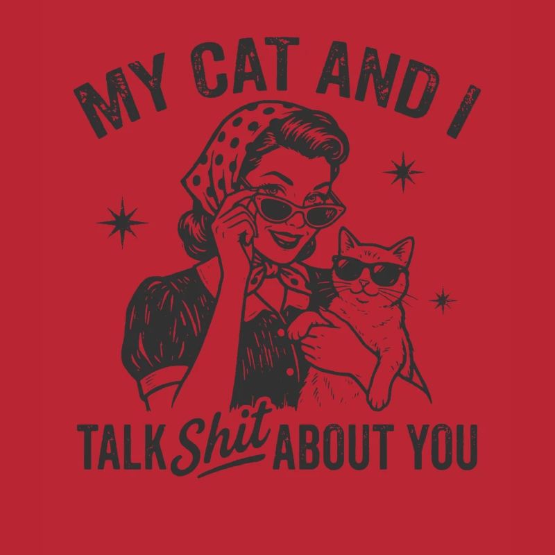 Katzengespräch im Retrostil Lästern Geschenk