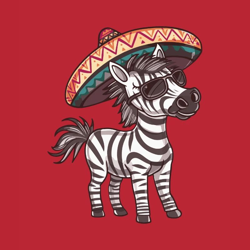 Zebra Comic Lustig Sombrero