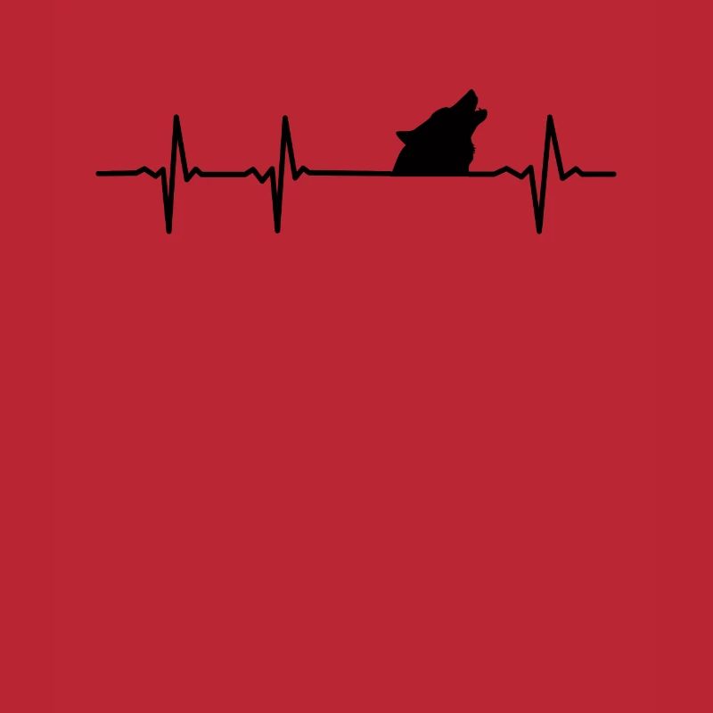 Wolf Heartbeat Pulse Wolf Pack Team Gift