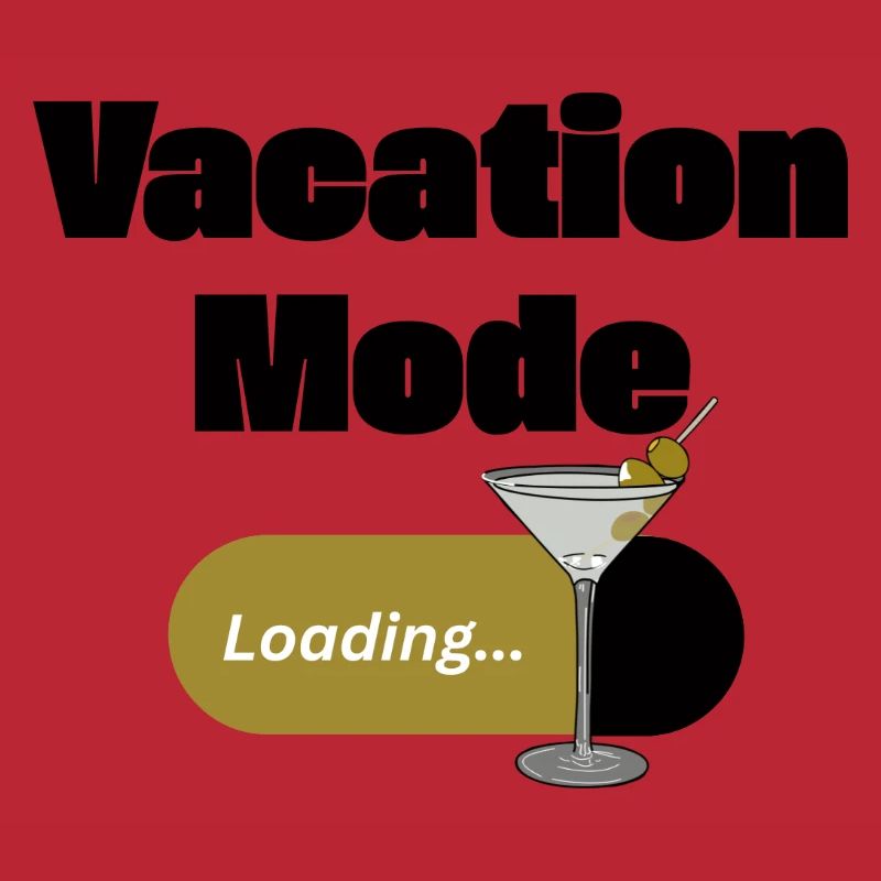Vacation Mode On – Martini mit Ladebalken (dunkel)