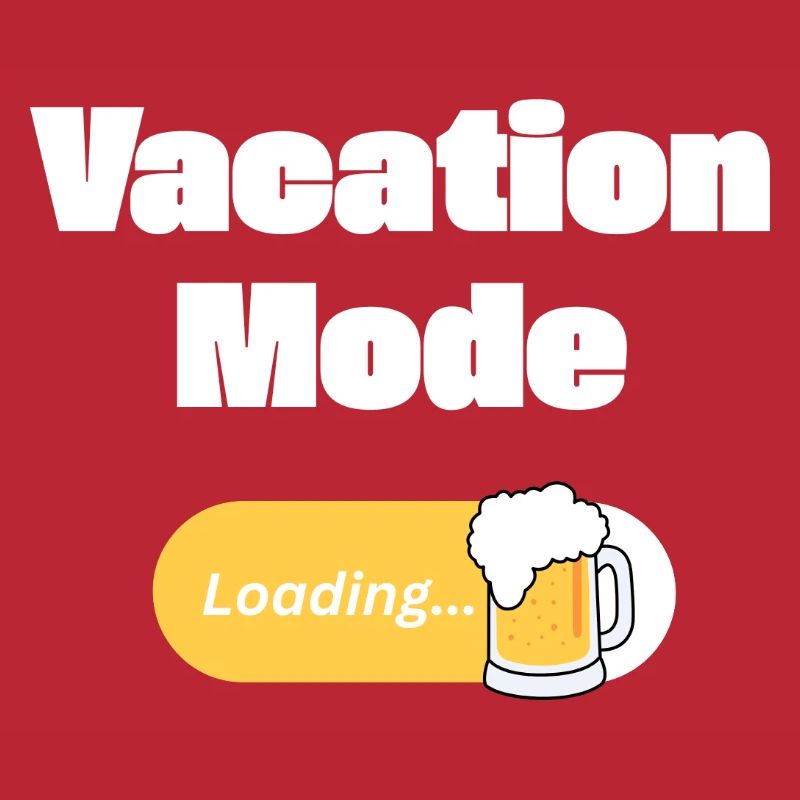 Vacation Mode On – Bier mit Ladebalken (hell)