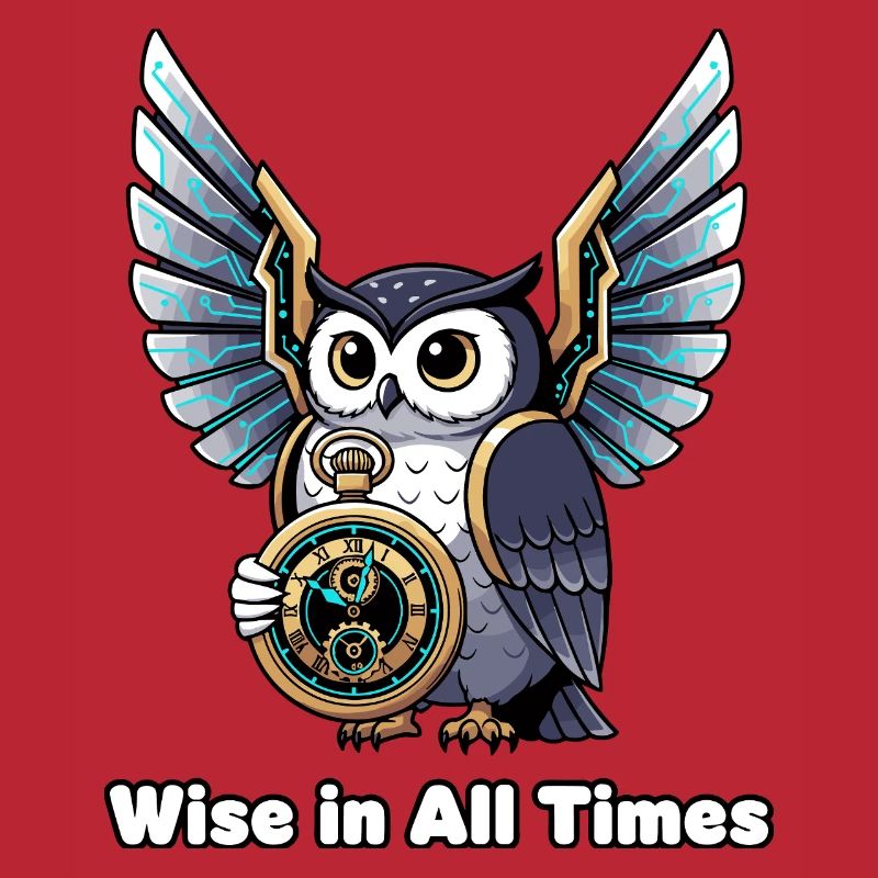 Wise Owl with Clock – Timeless Wisdom