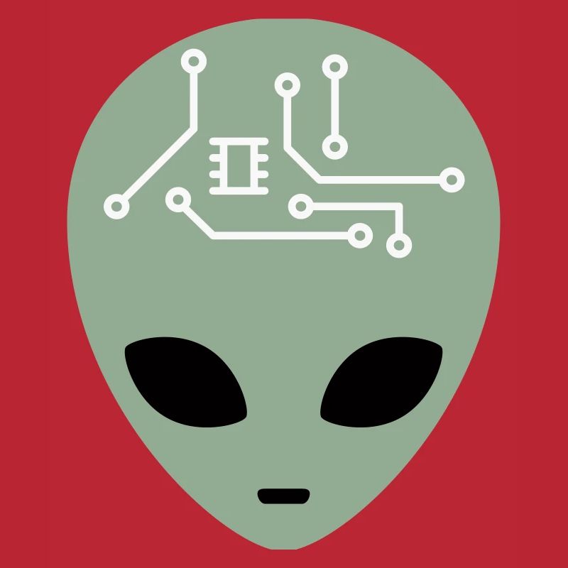 Alien Head with Circuits (three colours)