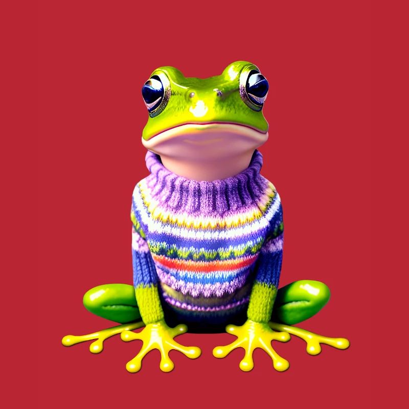 Kleiner Regenbogenfrosch mit Norweger-Pullover