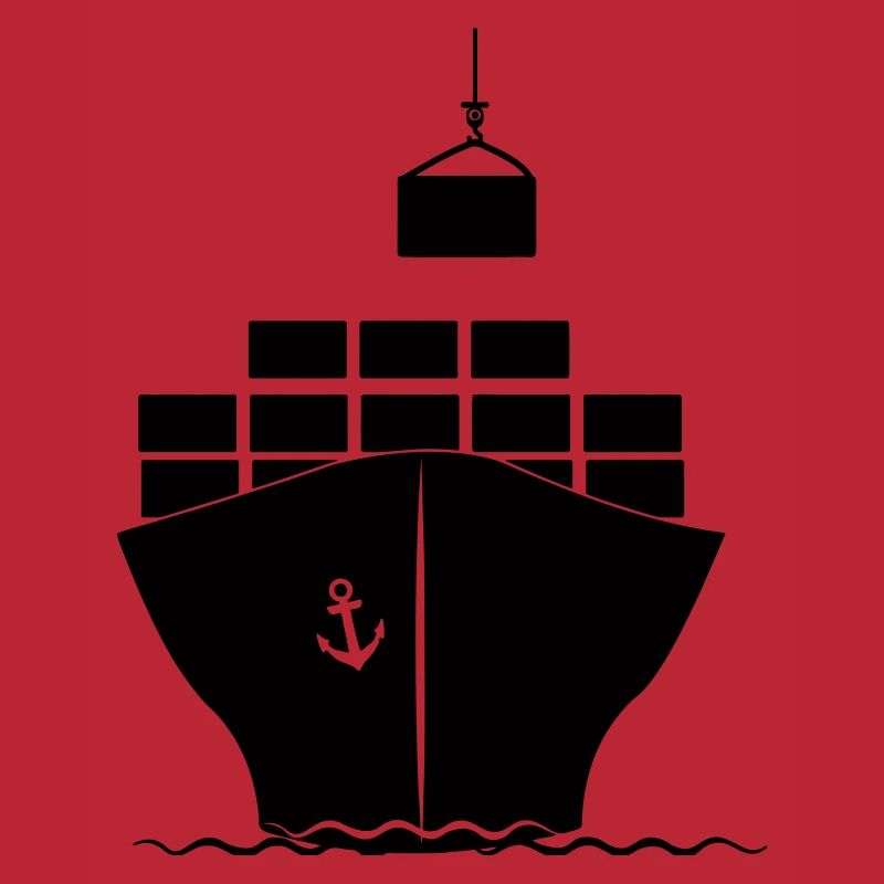 Seecontainerboot mit Kranbeladung