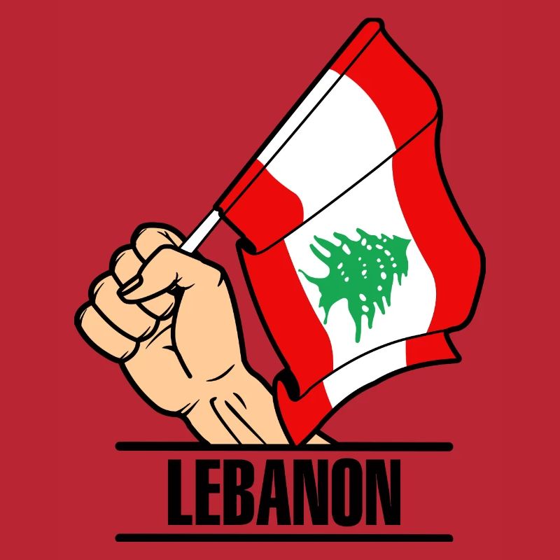 Flagge Libanon faust text LIBANON