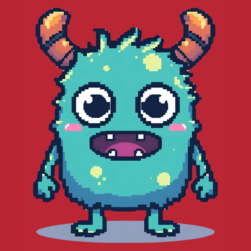 8 bits mignon pixel monstre style rétro des années 90