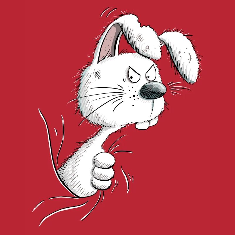 Grumpy White Nope Bunny I Bunny Motif Rabbit
